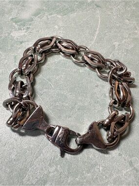 Men’s Chisel Heavy Link Chain Bracelet - Silver Tone Stainless Steel 8.5 inches